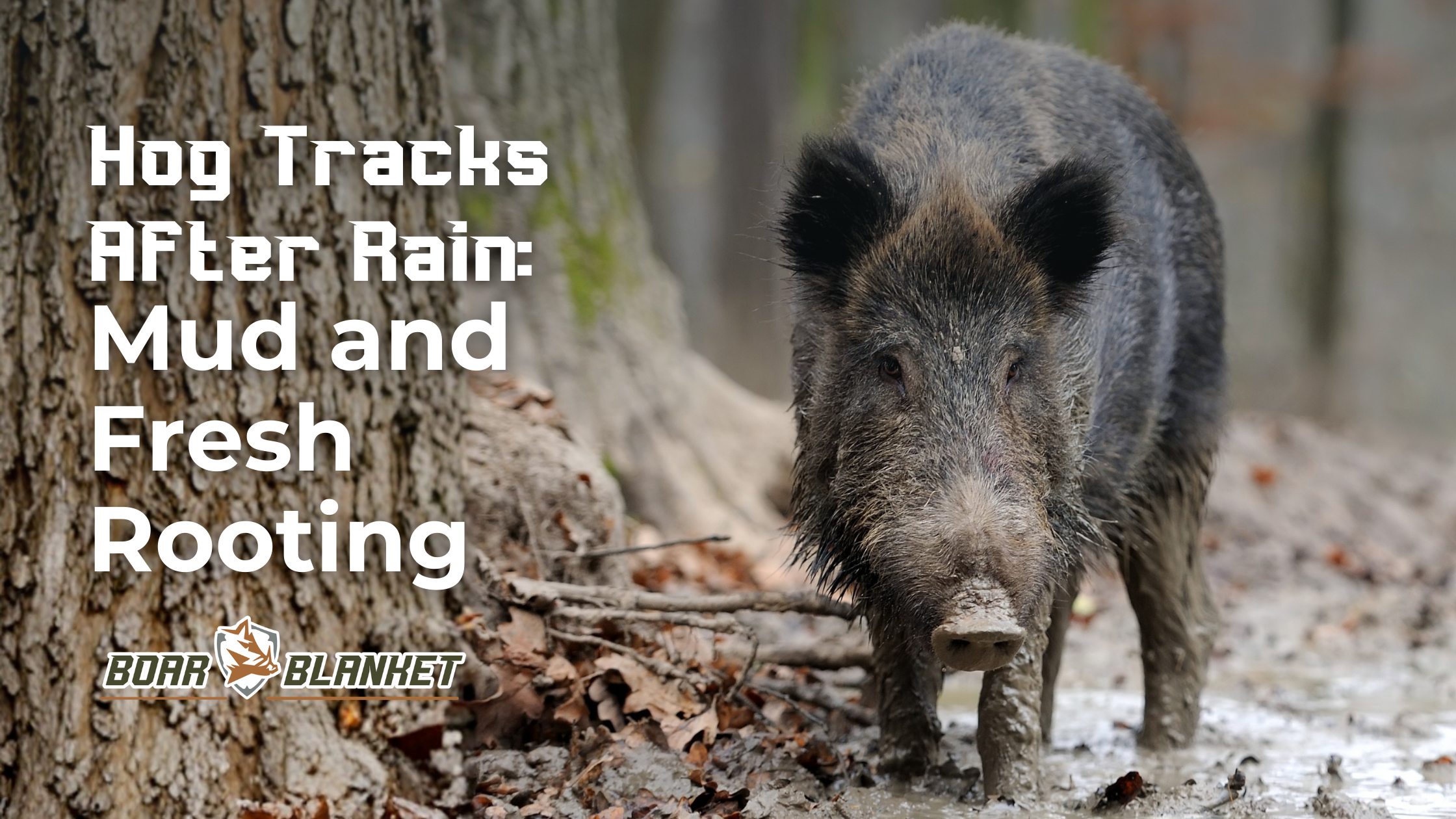 Hog Tracks After Rain: Mud and Fresh Rooting